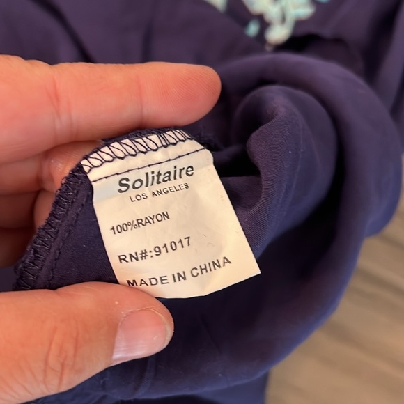 SOLITAIRE EMBROIDERED BLUE TUNIC STYLE TOO - Picture 13 of 16